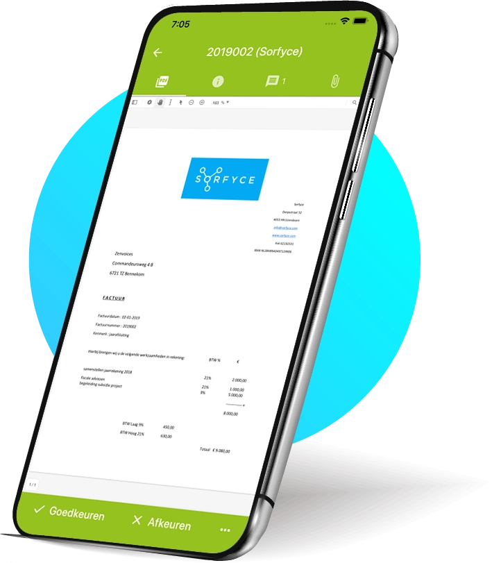 Gemakkelijk en snel bonnetjes scannen en boekingen autoriseren met de Zenvoices App.